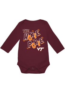 Virginia Tech Hokies Baby Maroon Hokie Pokie Long Sleeve One Piece