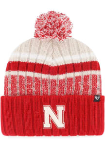 47 Nebraska Cornhuskers Natural Long Range Cuff Mens Knit Hat