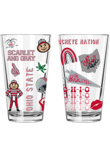 Ohio State Buckeyes Loco 2 Pack 16oz Pint Glass - Clear