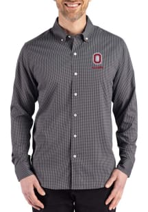 Cutter and Buck Ohio State Buckeyes Mens Black Alumni Skyline Long Sleeve Dress Shirt