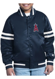 Starter Los Angeles Angels Youth Navy Blue Satin Medium Weight Jacket