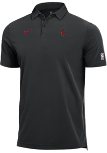 Nike Houston Rockets Mens Black Primary Logo Short Sleeve Polo