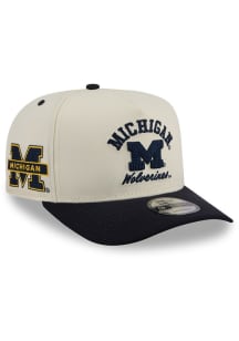 New Era Michigan Wolverines Arched 9FIFTY A Frame Adjustable Hat - Ivory