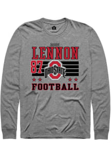 Brody Lennon Ohio State Buckeyes Grey Football NIL Striped Long Sleeve Player T Shirt