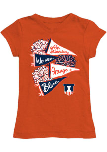 Vive La Fete Illinois Fighting Illini Girls Orange Lexie Short Sleeve Tee