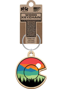Colorado Mountains Keychain - Brown