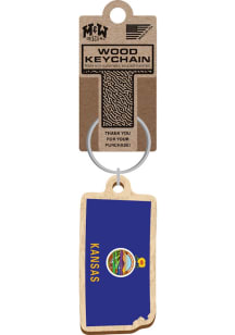 Kansas State Shape Keychain - Brown