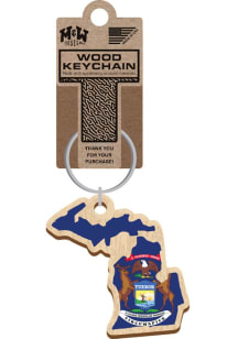 Michigan State Shape Keychain - Brown