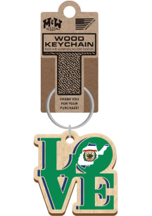 West Virginia Love Keychain - Brown