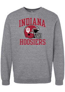 Summit Sportswear Indiana Hoosiers Mens Dark Grey Football Helmet Long Sleeve Crew Sweatshirt