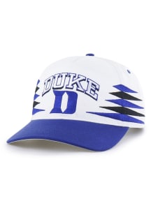 47 Duke Blue Devils Diamond Cut Hitch Adjustable Hat - White