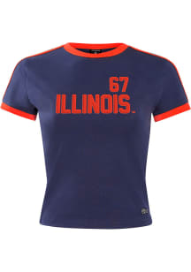 Hype and Vice Illinois Fighting Illini Womens Navy Blue Goalie Baby Short Sleeve T-Shirt