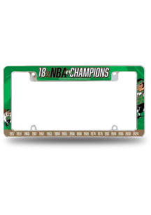 Boston Celtics Multi Champ All Over Chrome License Plate Frame - Silver