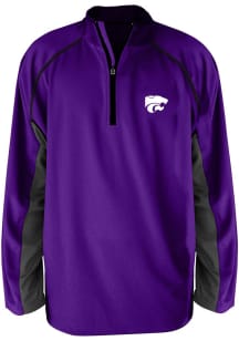 K-State Wildcats Mens Purple Raglan Big and Tall Qtr Zip