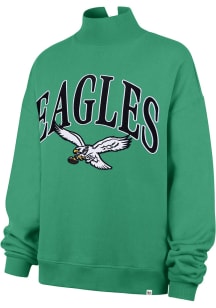 47 Philadelphia Eagles Womens Kelly Green Mock Neck Crew Sweatshirt