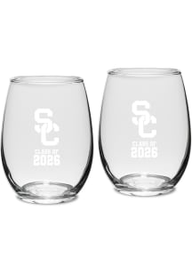 USC Trojans Class of 2026 Stemless Wine Set Stemless Wine Glass - White