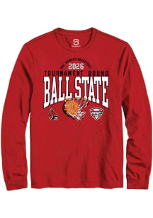 Summit Sportswear Ball State Cardinals Cardinal MAC 2026 WBB Tournament Bound Long Sleeve T Shirt