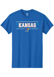Summit Sportswear Kansas Jayhawks Blue Football Wheat Endzone Short Sleeve T Shirt