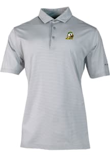 Columbia Oregon Ducks Mens Grey Heat Seal Double Hit Short Sleeve Polo