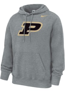Nike Purdue Boilermakers Mens Grey Primary Logo Fleece Long Sleeve Hoodie