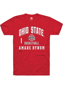 Amare Bynum Ohio State Buckeyes Red NIL Arch Logo Short Sleeve Player T Shirt