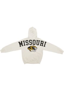 Something Inked Missouri Tigers Mens Ivory Chenille Arch Mascot Long Sleeve Hoodie