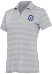 Antigua Navy Womens Ash Tunnel Short Sleeve Polo Shirt
