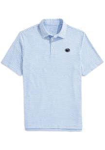 Vineyard Vines Penn State Nittany Lions Mens Light Blue Winstead Stripe Short Sleeve Fashion Polo