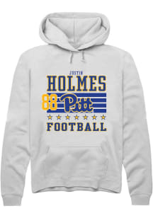 Justin Holmes Pitt Panthers Mens White Football NIL Striped Player Hood