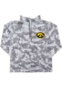 Vive La Fete Iowa Hawkeyes Toddler Grey Camo Long Sleeve Qtr Zip