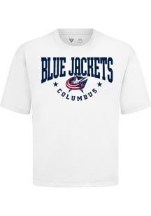 Levelwear Columbus Blue Jackets White Signature Knit Archway Short Sleeve Fashion T Shirt