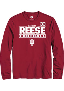 Garrett Reese Indiana Hoosiers Crimson Football NIL Stacked Box Long Sleeve Player T Shirt