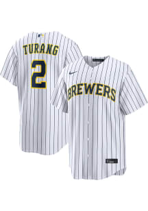 Brice Turang Milwaukee Brewers Mens Replica Alternate Jersey - White