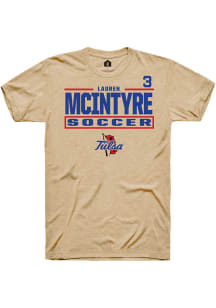 Lauren McIntyre Tulsa Golden Hurricane Brown NIL Stacked Box Short Sleeve Player T Shirt