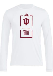 Adidas Indiana Hoosiers White Locker On Court Basketball Long Sleeve T-Shirt