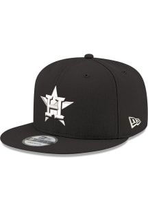 New Era Houston Astros Black with White logo 9FIFTY Mens Snapback Hat