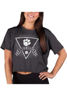 Concepts Sport Clemson Tigers Womens Charcoal Quest Short Sleeve T-Shirt