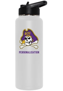 East Carolina Pirates Personalized 34oz Quencher Stainless Steel Bottle - White