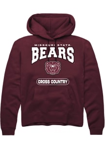 Rally Missouri State Bears Mens Maroon Cross Country Long Sleeve Hoodie