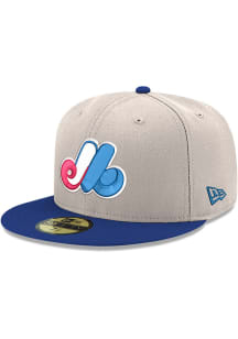 New Era Montreal Expos Mens White Retro 2T Chrome Crown TC Visor 59FIFTY Fitted Hat