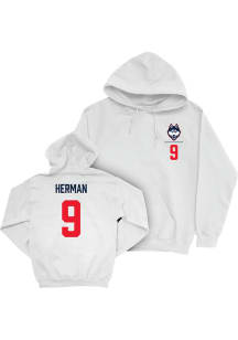 Anna Herman UConn Huskies Mens White NIL Logo Player Hood