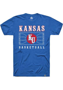 Rally Kansas Jayhawks Blue Triblend Basketball Short Sleeve Fashion T Shirt