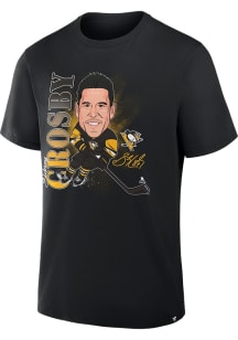 Sidney Crosby Pittsburgh Penguins Black Player Action Short Sleeve Fashion Player T Shirt
