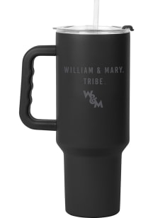 Logo Brands William & Mary Tribe 40oz Powder Coat Stainless Steel Tumbler - Black
