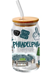 Philadelphia Eagles Cheer Glass Tumbler Pint Glass - White