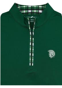 Michigan State Spartans Womens Green Custom Trimmed Qtr Zip Pullover