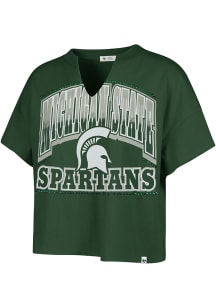 47 Michigan State Spartans Womens Green Win Big Short Sleeve T-Shirt