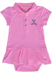 Virginia Cavaliers Baby Girls Pink Caroline Short Sleeve Dress