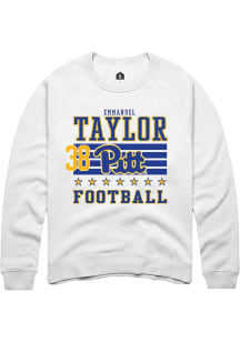 Emmanuel Taylor Pitt Panthers Mens White Football NIL Striped Player Crew