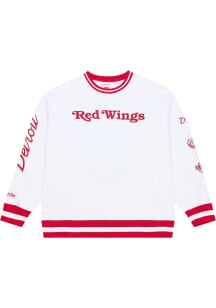 Mitchell and Ness Detroit Red Wings Mens White Arctic White Long Sleeve Fashion Sweatshirt